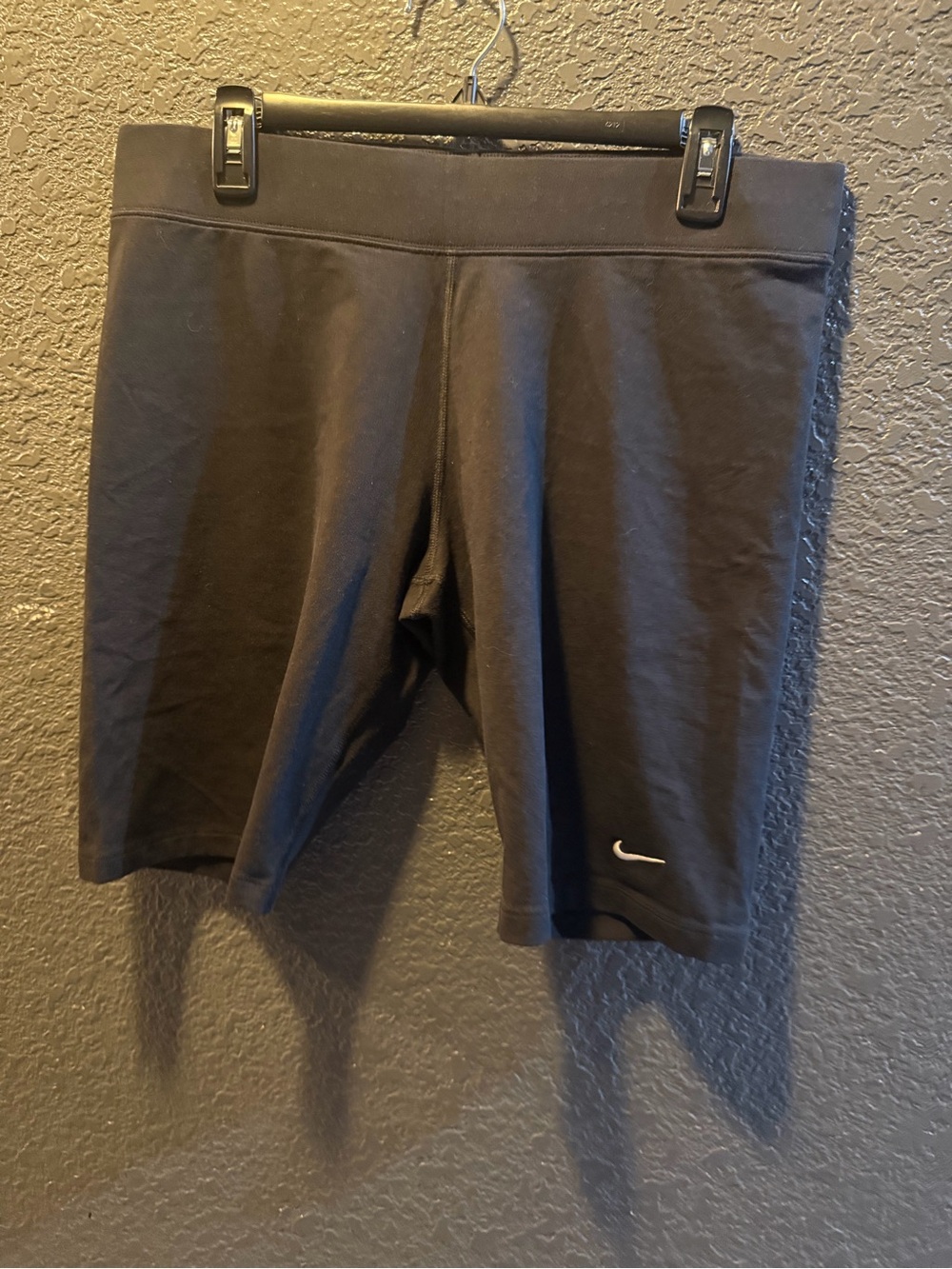 Nike Women’s Black Athletic Bike Shorts with White Swoosh